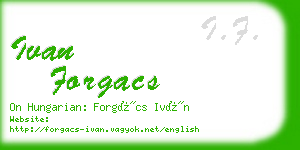 ivan forgacs business card